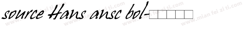 source Hans ansc bol字体转换